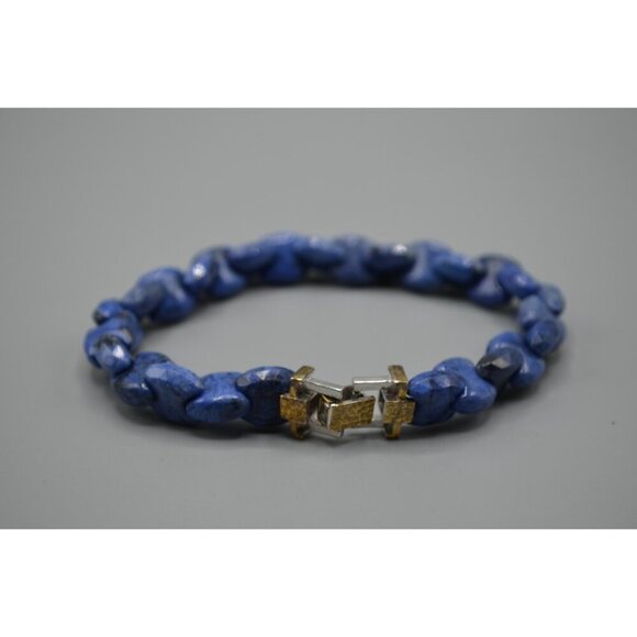 Gems En Vogue Dumortierite Interchange Bracelet Blue Stone Sterling Gold Plating - Picture 4 of 8